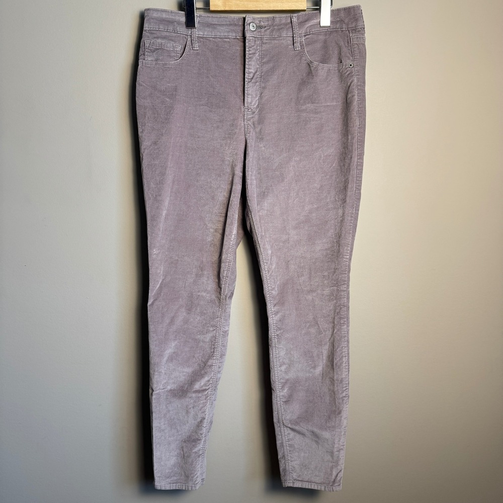 Old Navy Rockstar Super Skinny High‎ Rise Velvet Pants Basalt Gray Size 14 Women